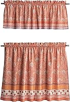 Vista 73 de Maison d' Hermine Juego de cortinas de cocina para ventanas 100% algodón Juego de cenefas de cocina para el hogar [2 niveles (71 cm x 91 cm) y 1