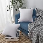Oubonun 18 x 18 Oreiller Inserts (ensemble de 2) - Lancer des inserts d'oreiller avec 100% Couverture en coton - 18 Inserts d'oreiller canapé intérieur de pouce carré - Paire d'oreillers décoratifs - Oreiller de couleur blanche