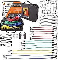 Vista 1 de Wellmax Juego de cuerdas elásticas de alta calidad con ganchos resistentes y accesorios adicionales, bolsa surtida de 32 piezas para carga