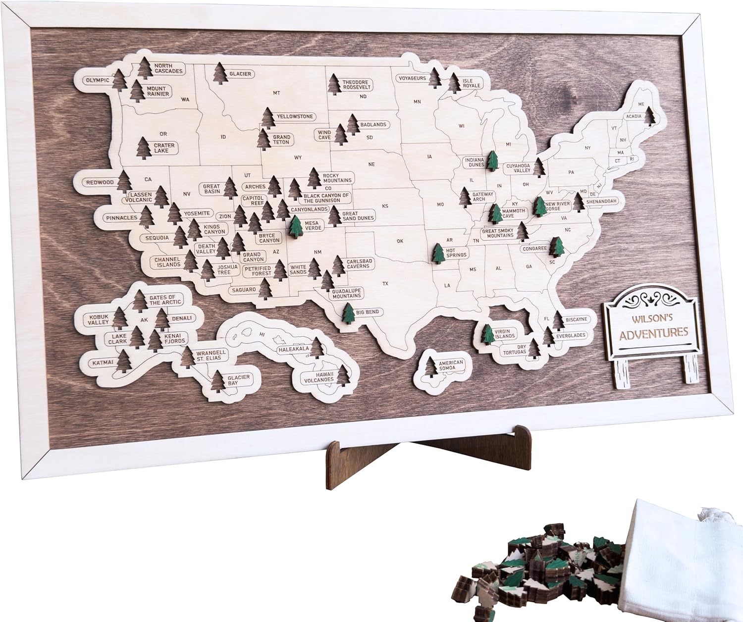 National Park Tracker Checklist - Birthday Gifts for Boys,Traveler Gifts for Dad, Men, Women, Husband, Wife, Christmas, New Year Gifts