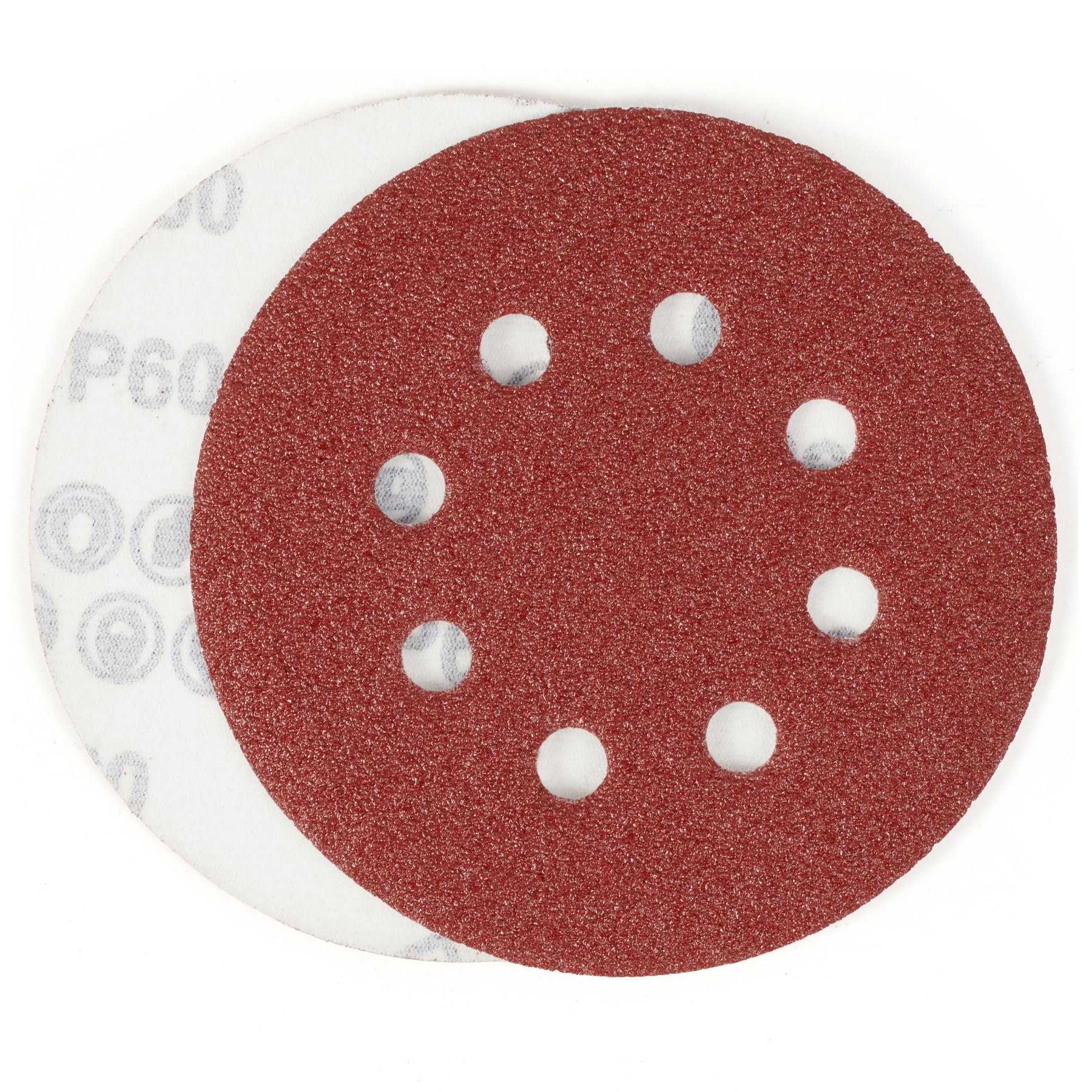 Toowood 15pcs 125mm Sanding Discs, 8-Hole Dustless Hook & Loop Sandpaper, 60 Grit Professional Abrasive Discs for Orbital Sander, Woodworking and Auto Body Refinishing
