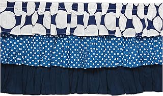 Bacati - Mix N Match Dots 3 Layer Ruffled Crib Skirt (Blue)