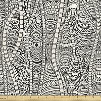 Vista 14 de Ambesonne - Tela multicolor con estampado digital por yarda