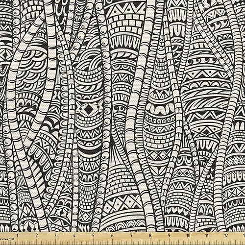 Miniatura 14 de Ambesonne - Tela multicolor con estampado digital por yarda