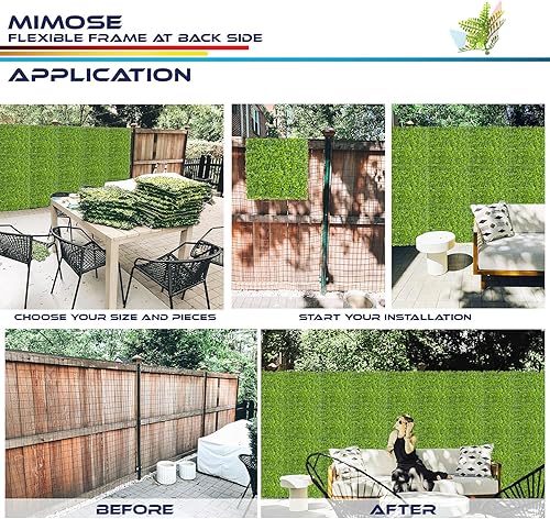 Miniatura 133 de Windscreen4less 6 paneles artificiales de boj de 20 x 20 pulgadas, seto topiario, plantas, hierba, pantalla de privacidad para exteriores, Boj