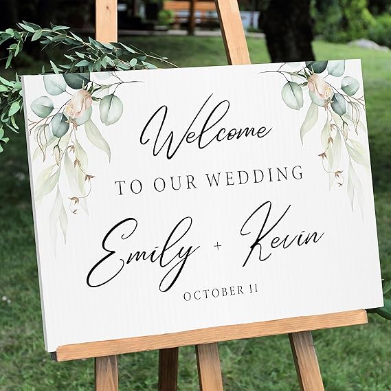 Minimalist Wedding Sign with Script Font