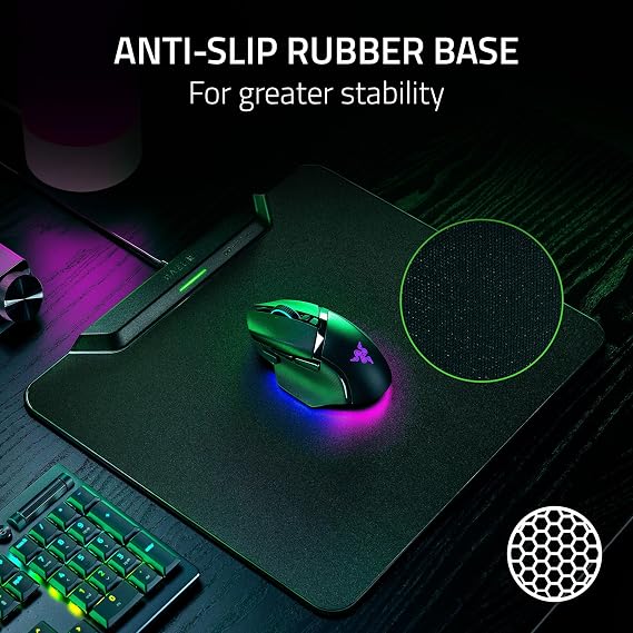 Razer HyperFlux V2 Wireless Charging Gaming Mouse Mat & Puck, Hard Surface