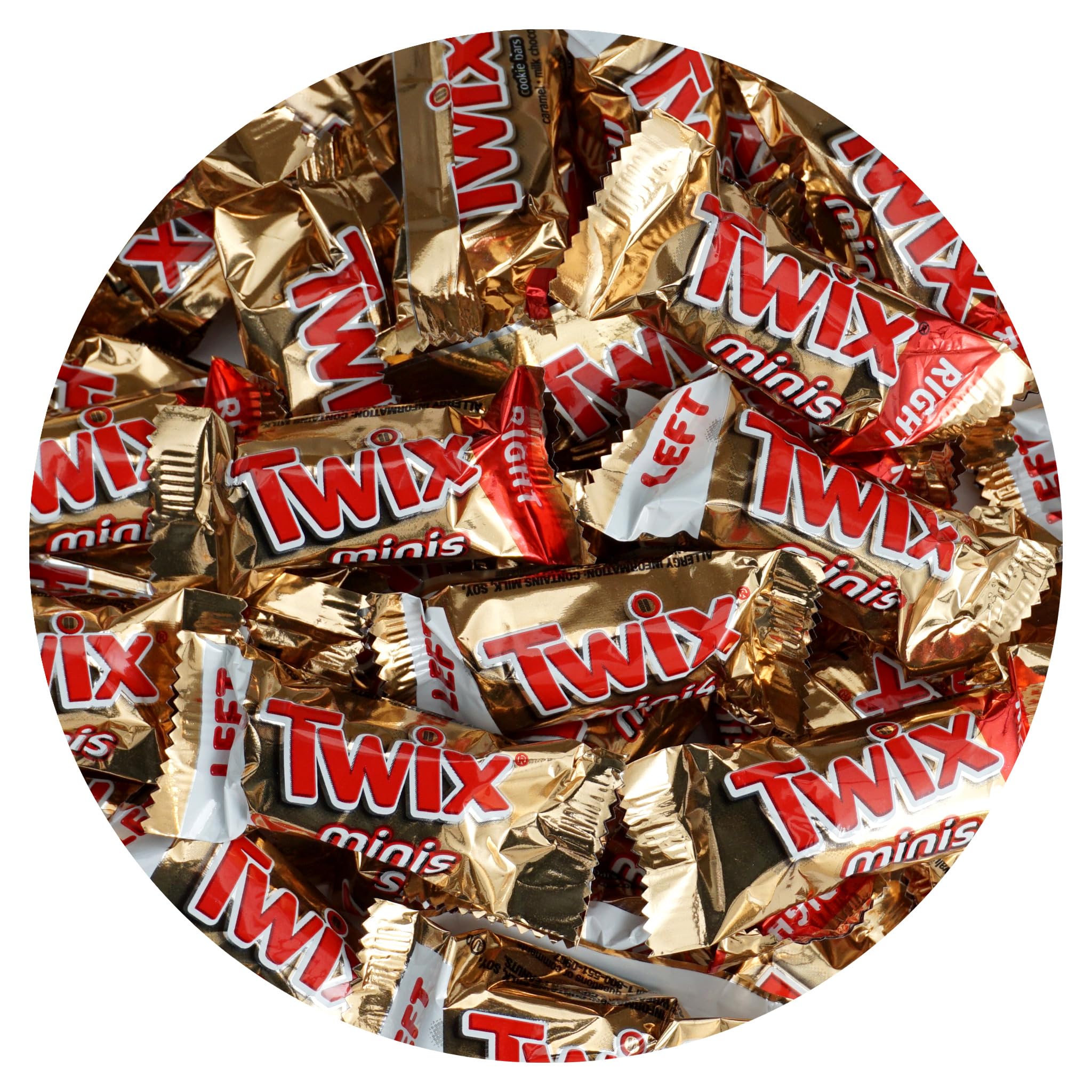Twix Mini Candy Bars, 3 Pound Bulk Bag, Individually Wrapped Candy