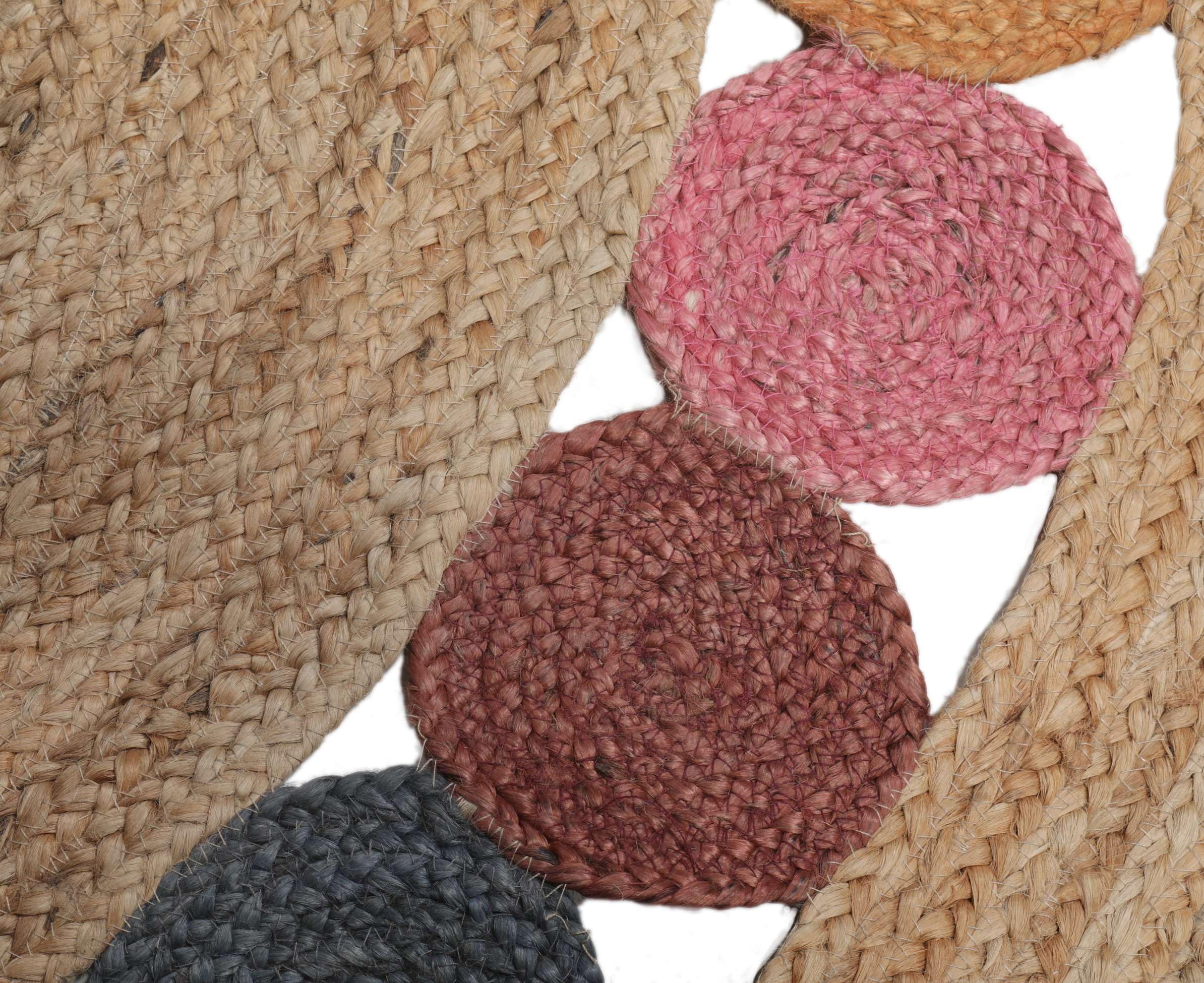 RugVista Dottie Jute Tapis, Ø 150 cm, Multicolore