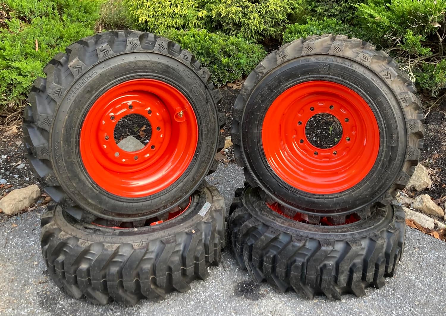 Galaxy Tires Heavy Duty Foam Filled (No Flat) 10-16.5 Tires on Wheels for Bobcat