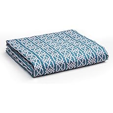 YnM Weighted Blanket,Heavy 100% Oeko-Tex Certified Cotton Material with Premium Glass Beads (Blue White, 48''x72'' 15lbs), Suit for One Person(~140lb) Use on Twin/Full Bed