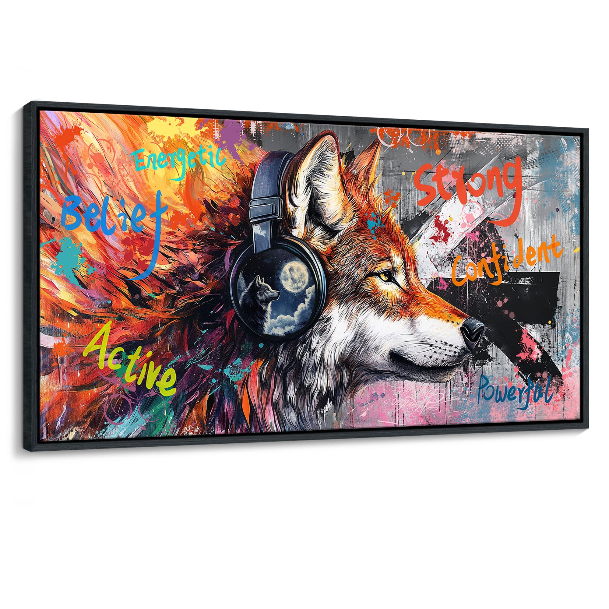 Amazon.com: JEAWA Large Framed Wall Art, Modern Graffiti Street