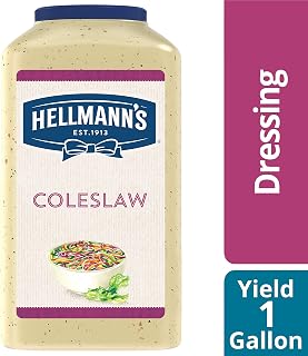 Hellmann's Coleslaw Salad Dressing Jug Gluten Free, No Artificial Flavors or Colors, 1 gallon, Pack of 4
