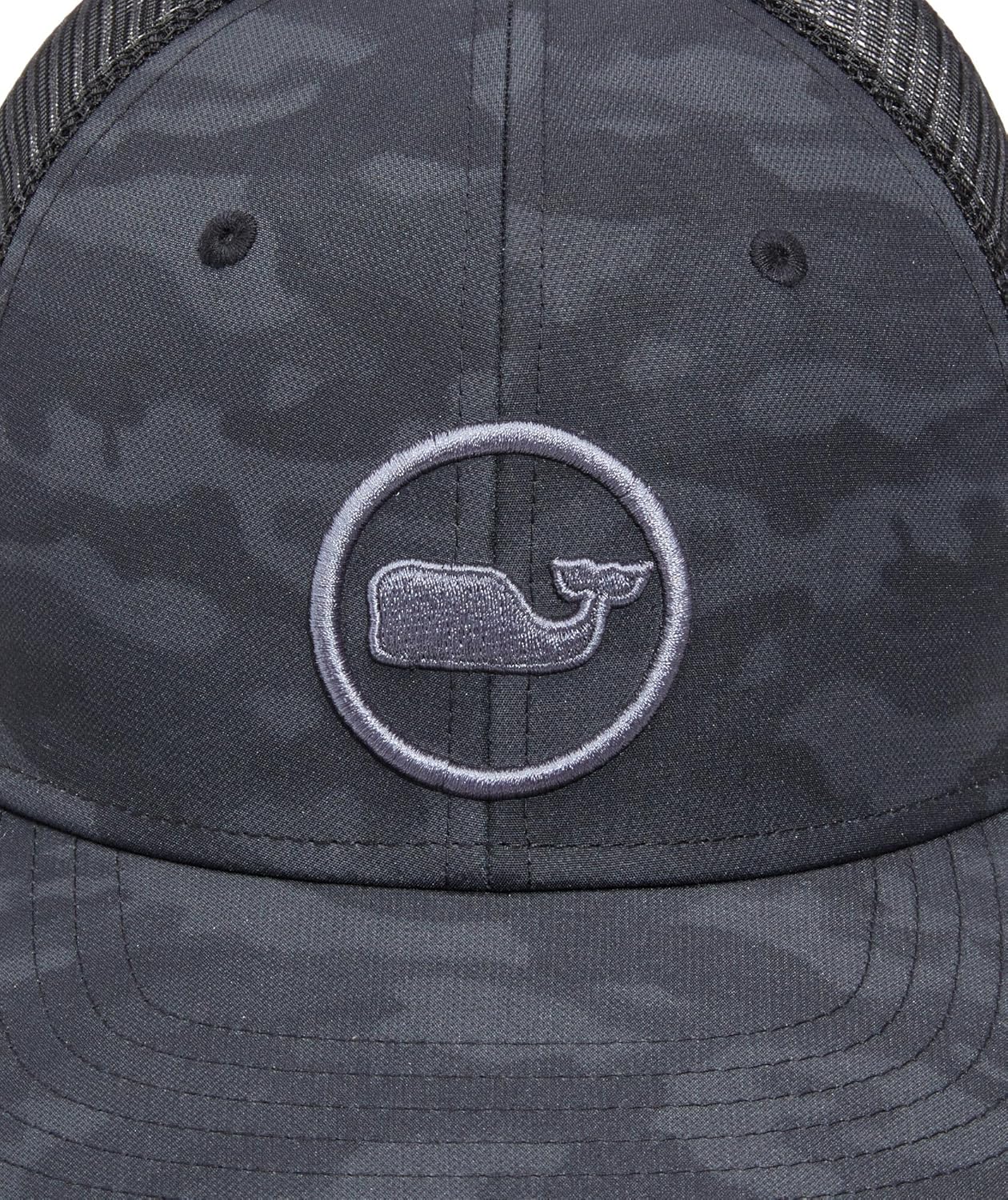 Vineyard Vines Camo Whale Dot Performance Trucker Hat, Gray Harbor, onesz - Image 3