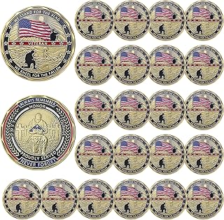 AtSKnSK 24 PCS US Military Challenge Coin Veteran Coin - Stand for The Flag, Kneel for The Fallen