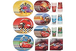 120-Piece Car Birthday Party Supplies