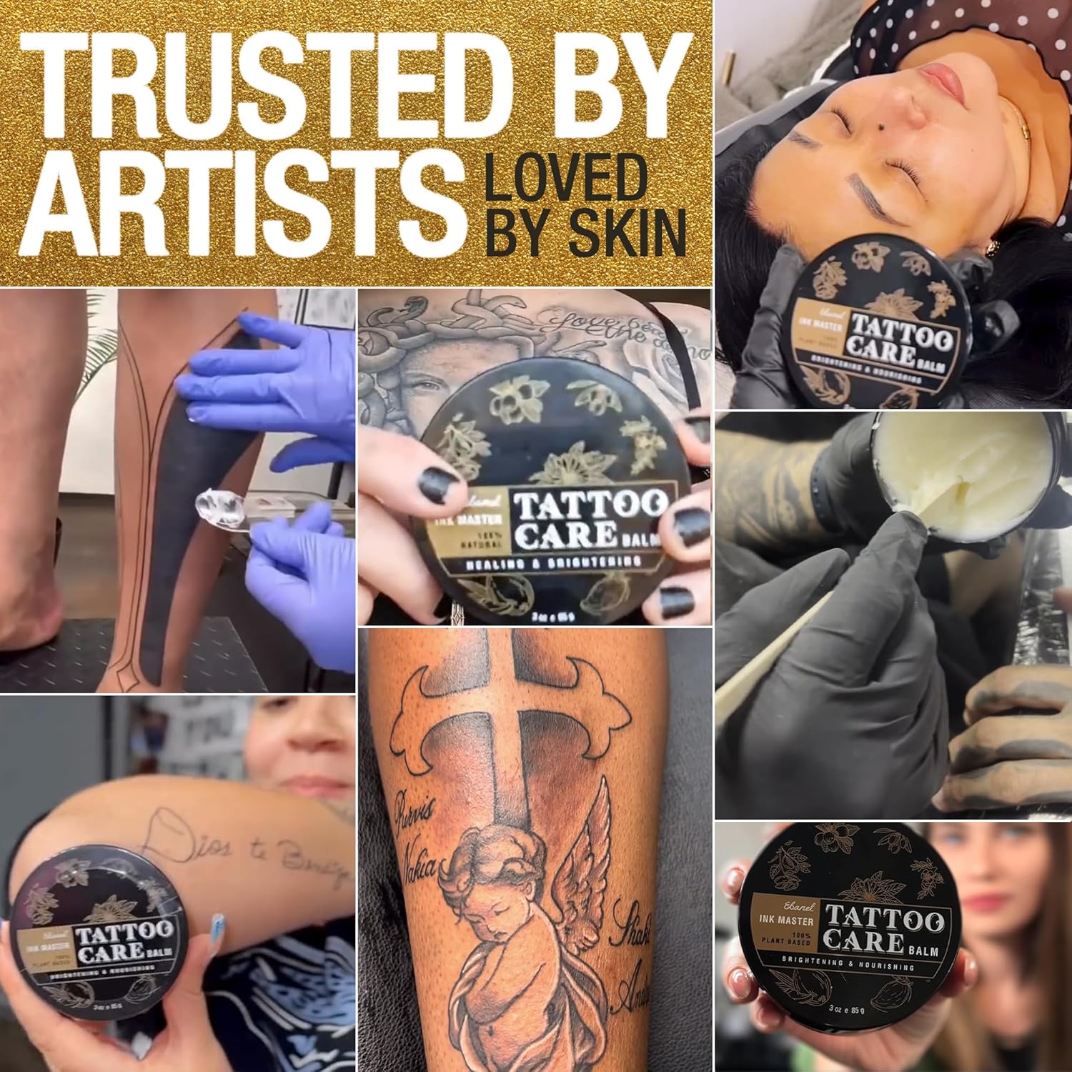 Ebanel Tattoo Balm 3oz, Premium Tattoo Aftercare Cream Brightener Ink Color Enhancing Butter Moisturizer with Herbal Essences and Essential Oils, All-Stage Tattoos Ointment After Care Kit Supplies - Image 5