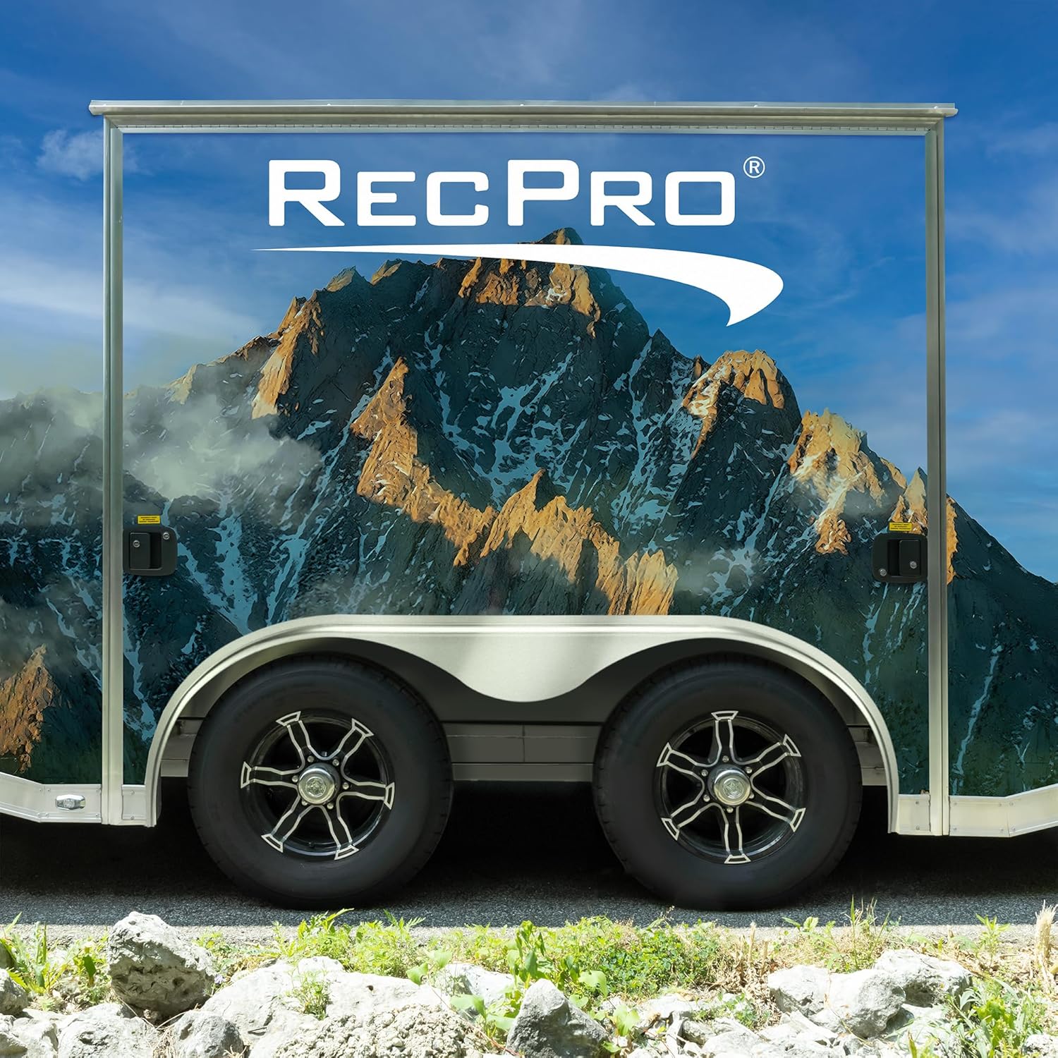 RecPro Tandem Axle Trailer Fender Flare | 1"x72"x20" | .063 5052 Aluminum (Diamond Plate & Smooth Options) | Low Profile Bolt-On | Fits 15"-16" Tires | Made in USA (Smooth Aluminum, 2)