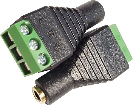 3.5mm 1/8" 3Pole Female Jack TRS Stereo Audio Video to 3Screw2pcs | Terminal Female Headphone Replacement Solderless AUX Balun Converter Adapter