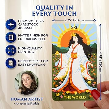 Wyspell Tarot Cards: Pantheon Tarot Deck with Guide Book - Unique Card Deck for Beginners - Modern Fortune Telling Cards