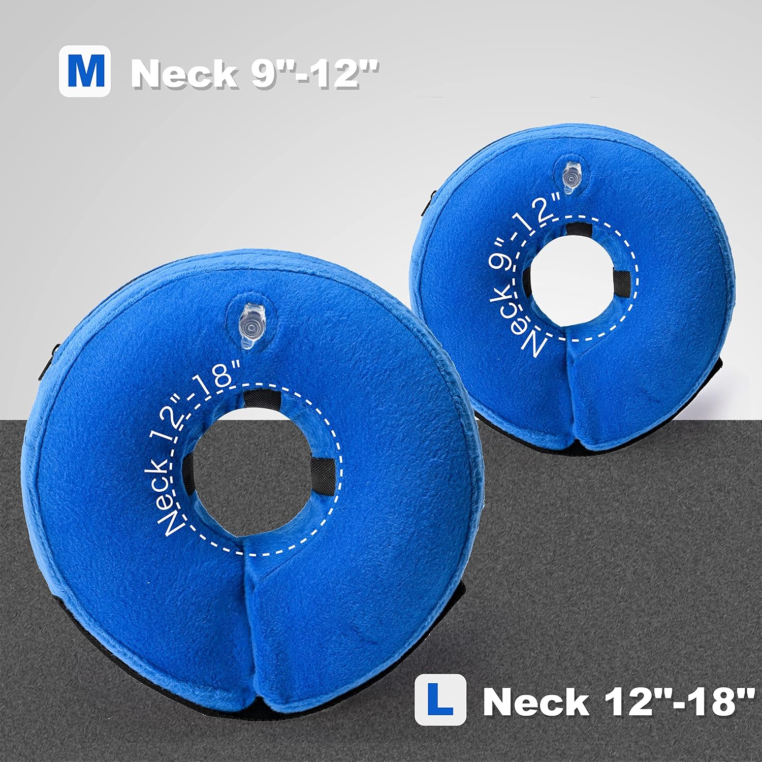 YEUCA Inflatable Cone for Dog and Cat Soft Pet Protective Recovery E-Collar for Medium Dogs After Surgery (Large Size)