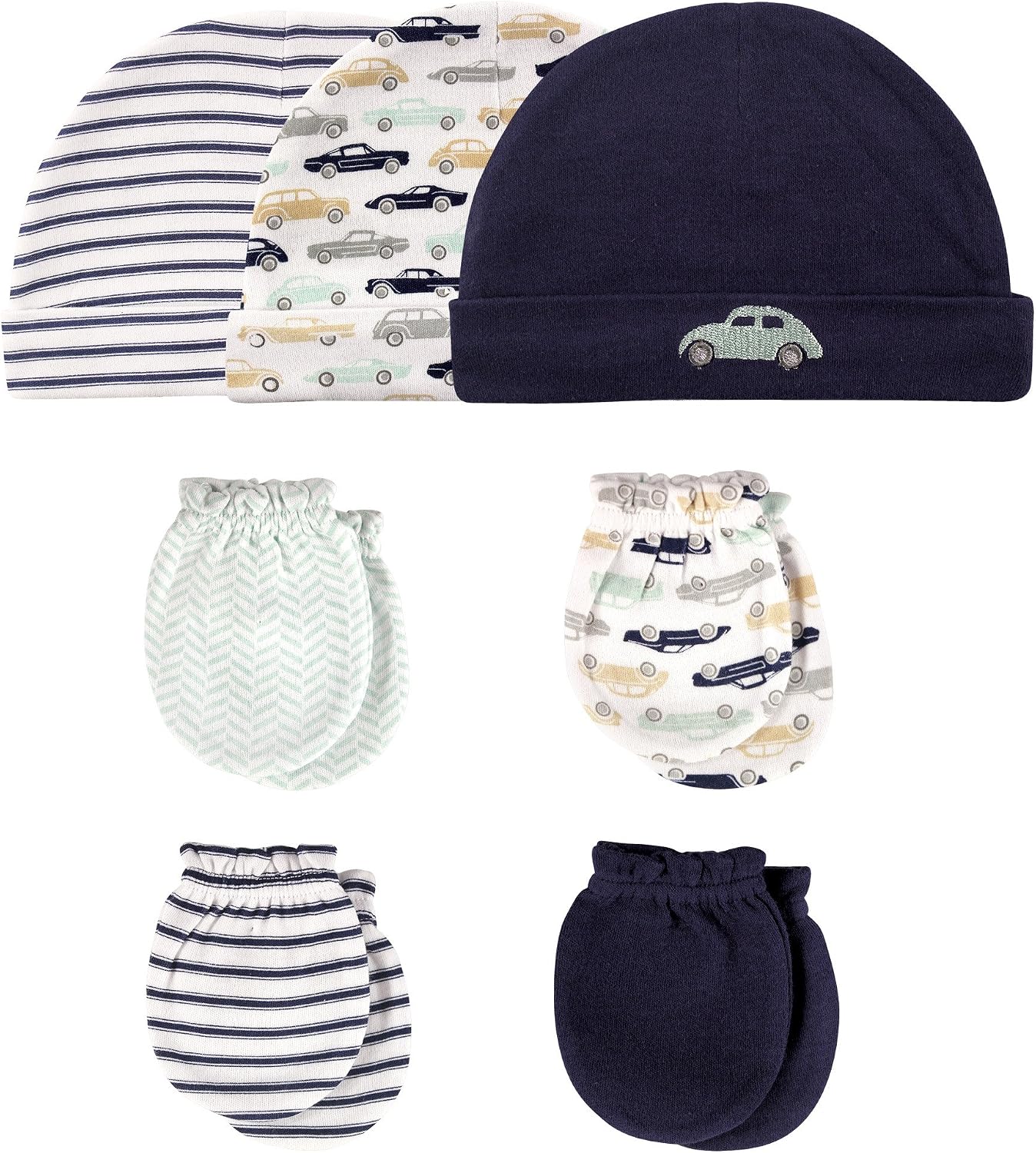 Hudson Baby Unisex Baby Cotton Cap and Scratch Mitten Set image 5
