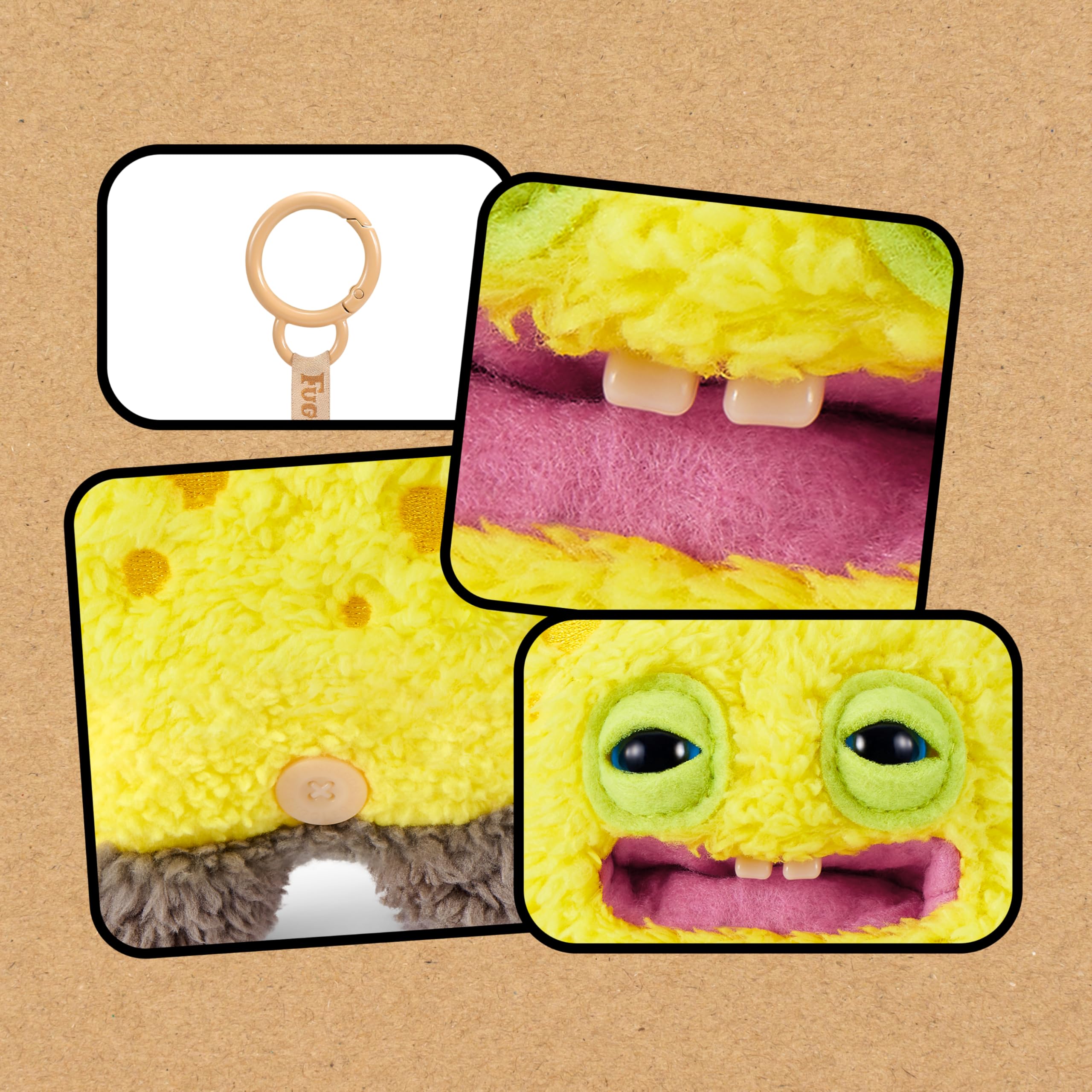 Fuggler SpongeBob 5-Inch Plush Keyring by ZURU – Giocattolo di peluche Funny Ugly Monster con denti quasi umani, portachiavi collezionabile per bambini, adolescenti, adulti e amanti dei peluche strani