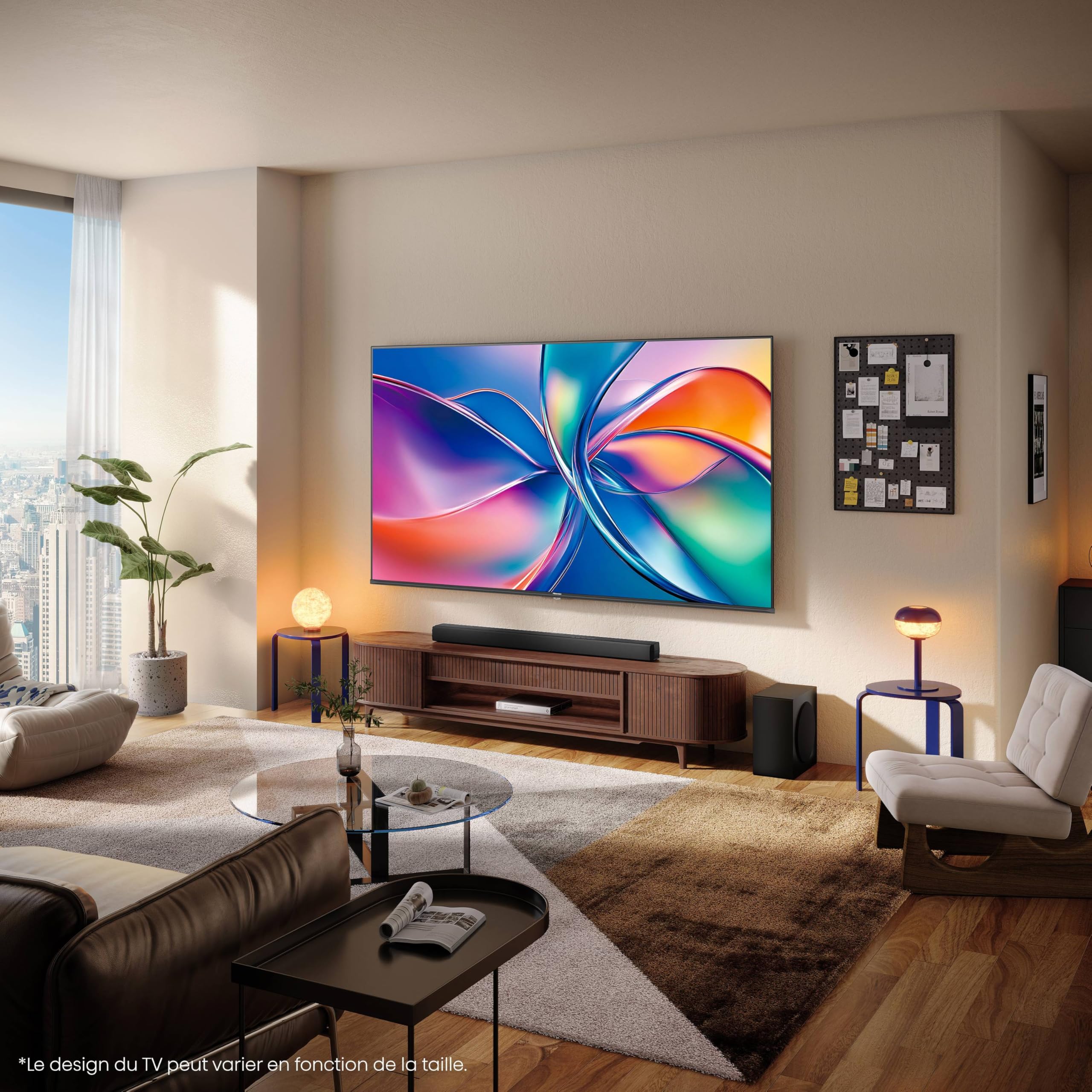 Hisense Smart TV 55 Pouces 55E7NQ QLED 4K UHD Téléviseur, Dolby Vision Atmos, Mode Sport IA MEMC, HDR, VIDAA avec Youtube, Netflix, Disney+, Canal +, Commande vocale Alexa