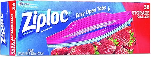 Miniatura 3 de Ziploc 665016 - Bolsas de almacenamiento con doble cremallera, 10-9/16 x 10-3/4, 1 galón, transparente, 38/caja (caja de 9 cajas)
