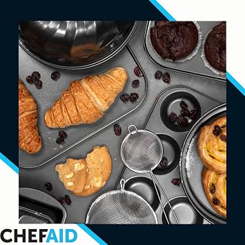 Chef Aid Non-Stick 2lb Loaf Tin, 900g Traditional Rectangular Bread pan Ideal for Bread, Loaves, Cakes.Handwash, Fridge and Freezer Safe.,Black, 21cm x 11.5cm x 7.5cm