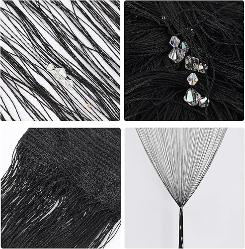 Miniatura 2 de Cortina decorativa para puerta, panel de pared, con flecos, separador de habitación para boda, café, dormitorio, restaurante