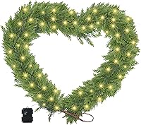 Vista 1 de Guirnalda de cedro de Navidad de 6 pies con luz, guirnalda de cedro iluminada de tacto real, guirnaldas artificiales para mesa, chimenea, pared