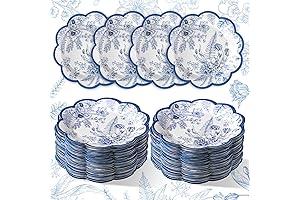 Classic Blue Flower Paper Plates