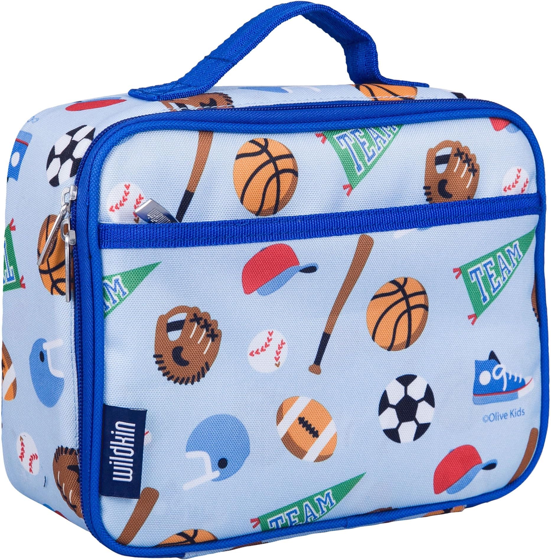 Wildkin Kids Insulated Lunch Box for Boys and Girls, Perfect Size for Packing Hot or Cold Snacks for School and Travel, Patterns Coordinate with Our Backpacks and Duffel Bags One Size Blue 33406