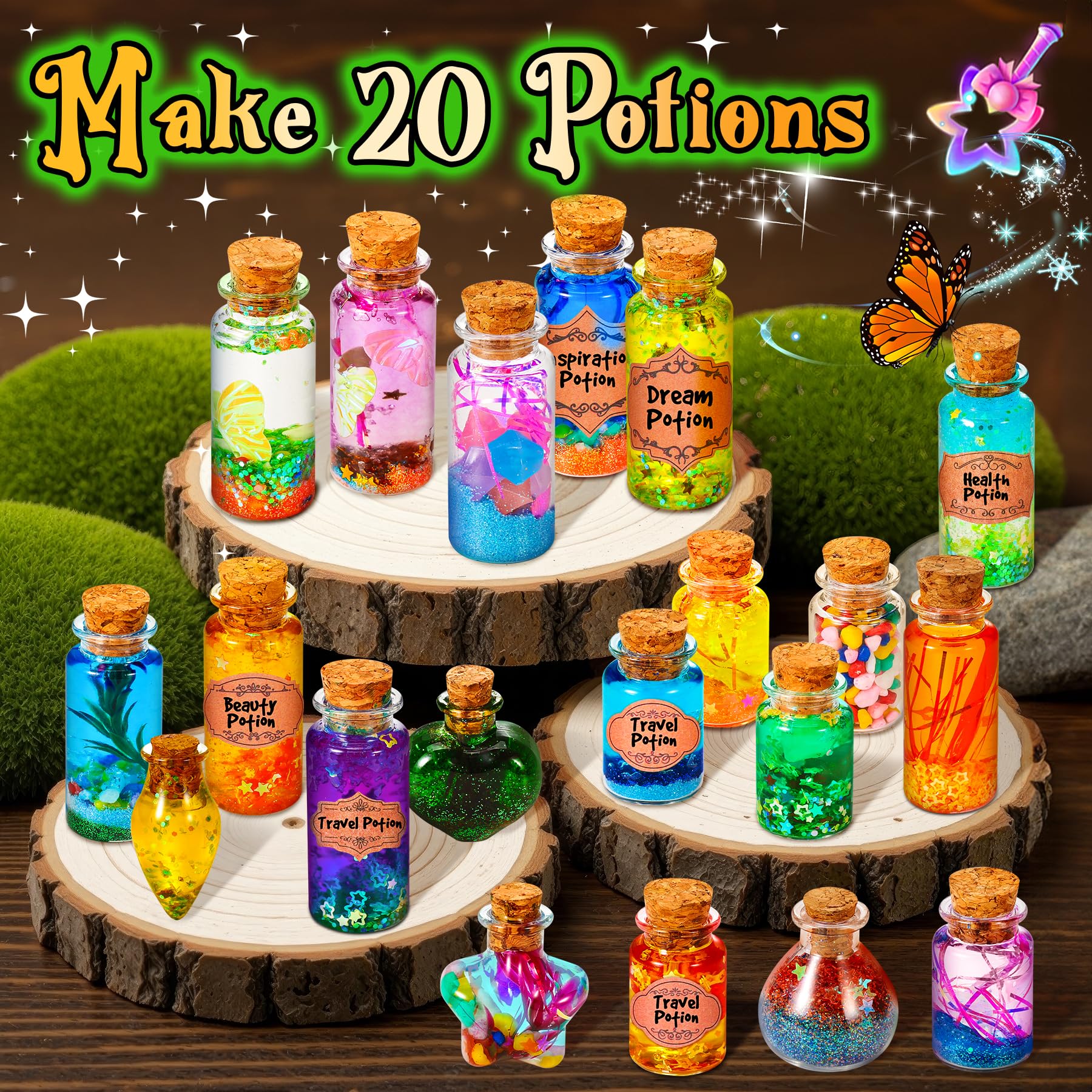 Subtail Pozioni Magiche Bambina - Kit Per Pozioni Fatate Lavoretti Creativi Per Bambini 6-12 Anni - Gelatina Magica Bambini Acqua - Giochi per Halloween Regalo Bambina 6 7 8 9 10 11 12 Anni femmina