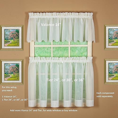 Vista 742 de Today's Curtain - Cortina Emelia de gasa original, panel de 84 pulgadas, negro, 60 pulgadas de ancho x 84 pulgadas de largo