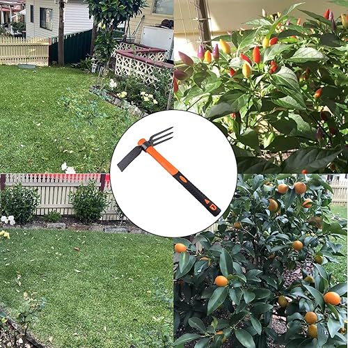 Vista 30 de Azada de hacha de doble cabeza con Adze forjado resistente y mango ergonómico antideslizante para jardinería, caza, paisajismo al aire libre 1.535