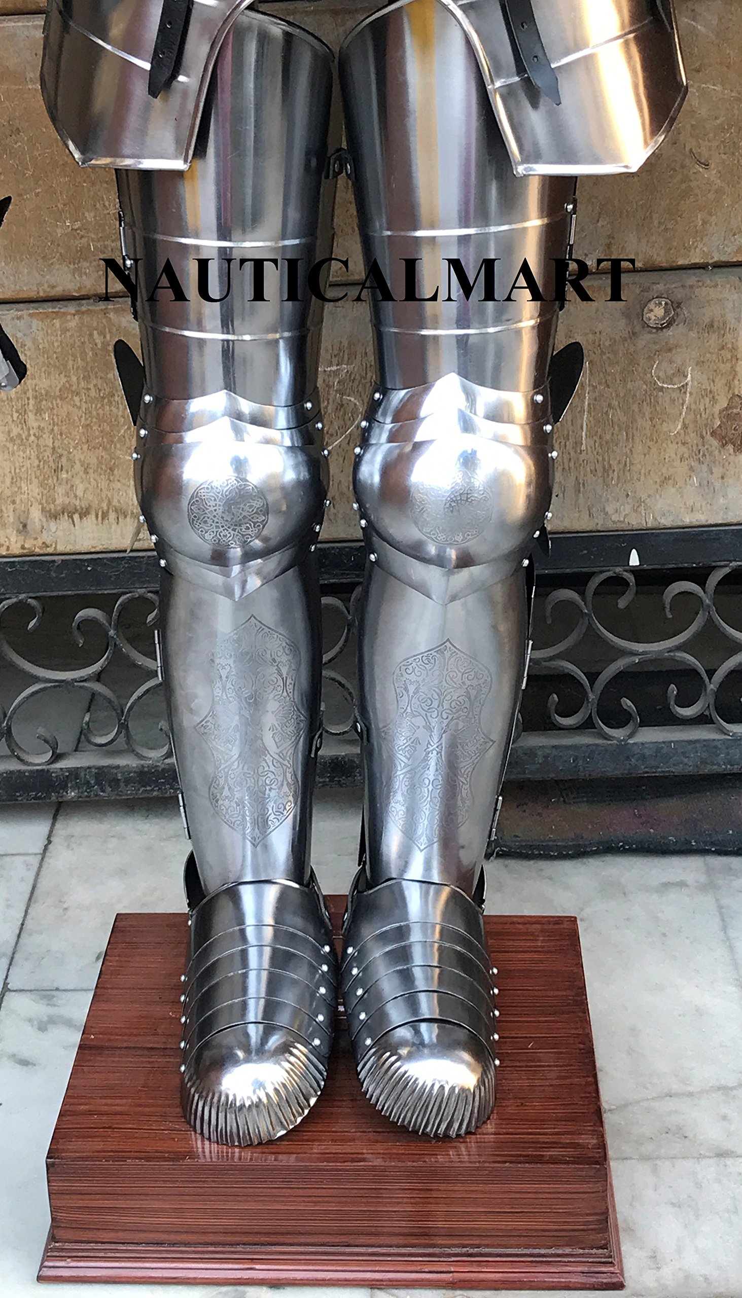 NauticalMart 15th Century Spanish Brass Etched Dark Wearable Halloween Suit of Armor