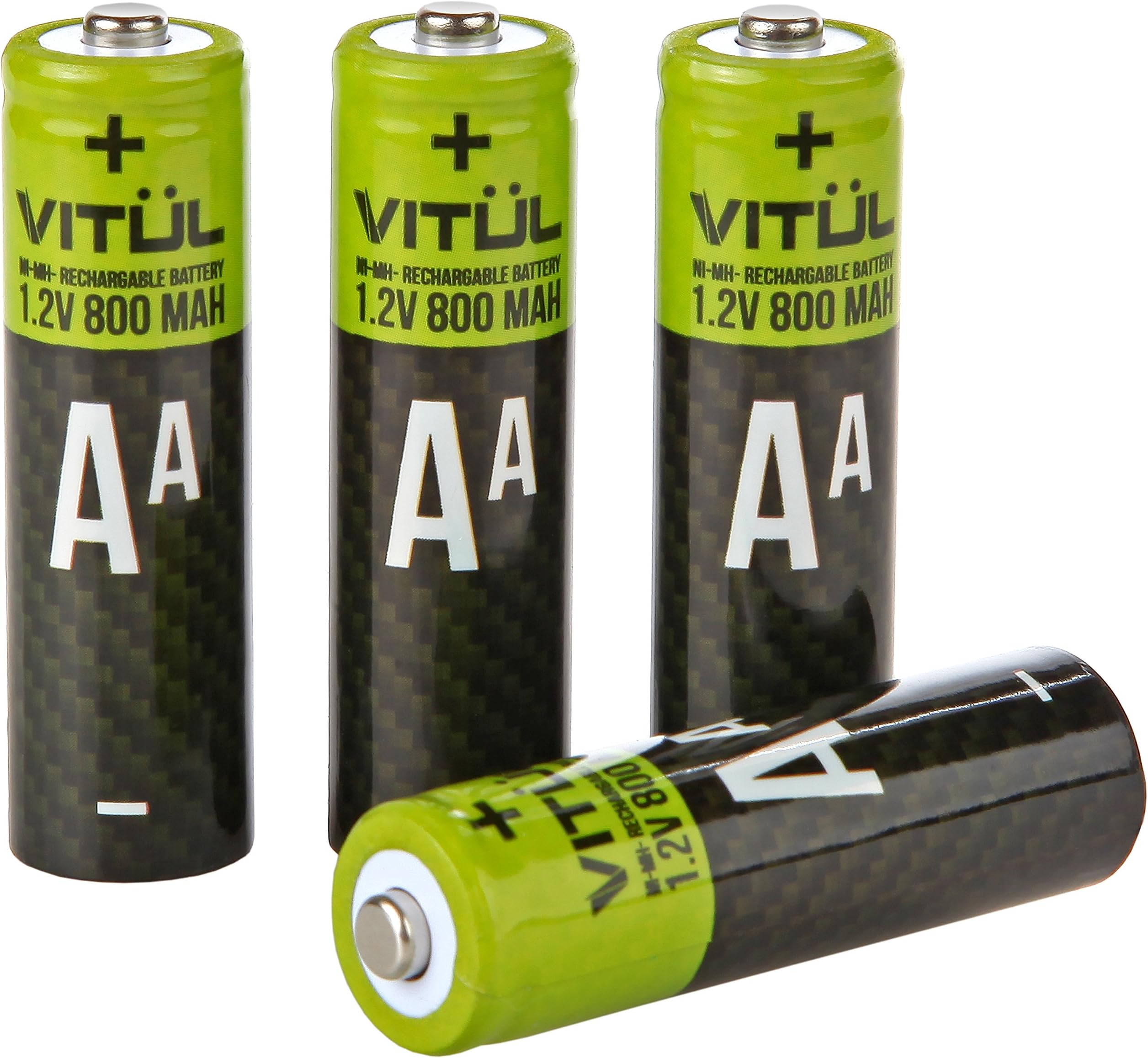 Vitul AA Rechargeable Batteries, Ni-MH, 4-Pack