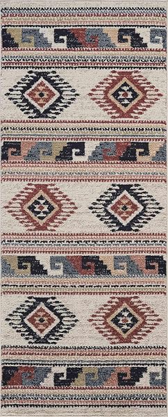 Abani Multicolor Southwestern Design Area Rug - Non-Shed Orange, Grey & Beige Tribal Pattern Dining Room Carpet Rugs