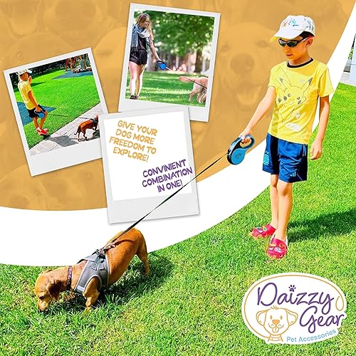 Miniatura 5 de Correa retráctil para perro con dispensador de bolsas de excrementos. Correa extensible de 16 pies sin enredos para cachorros, perros pequeños y