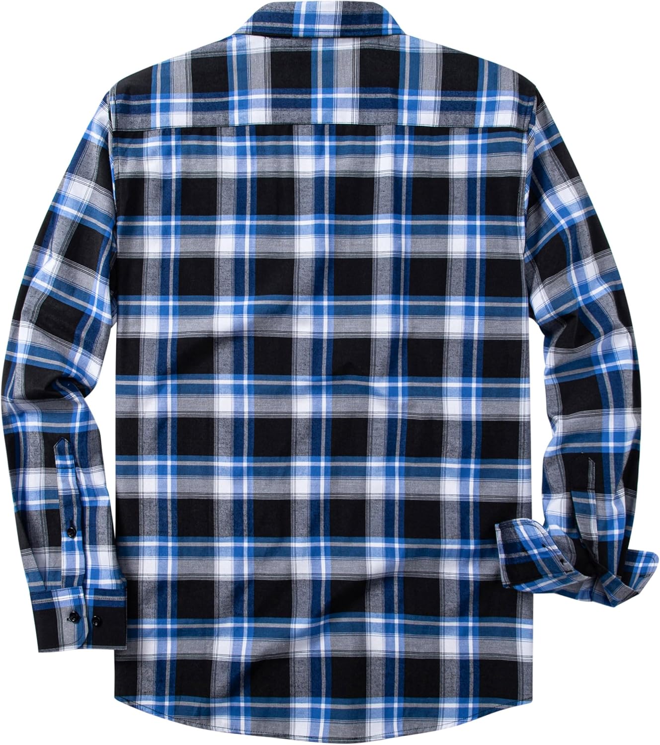 MUSE FATH Mens Long Sleeve Plaid Casual Shirts Soft Button Down with Pocket - Image 2