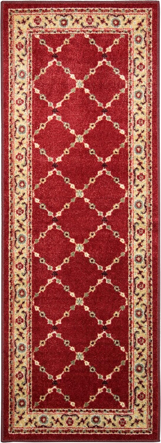 Brumlow MILLS Premier Traditional Floral Print Pattern Home Indoor Area Rug for Living Room Decor, Dining, Kitchen or Bedroom, 22" x 60", Mineral Blue