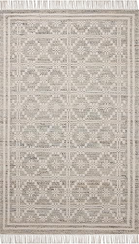Miniatura 2 de Loloi Angela Rose Rivers Collection RIV-02 Tapete reversible de 5.0 pies x 7 pies 6 pulgadas, color lagunamarfil