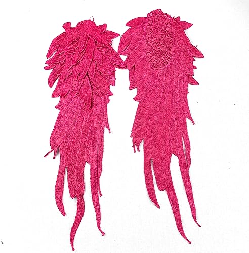 Miniatura 8 de Heyiwell 1 par de apliques de encaje de alas de ángel para coser para bodas, ropa de vestir, jeans, accesorio de bricolaje, caramelo grande