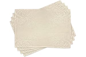 Ivory Fabric Placemats Set of 8