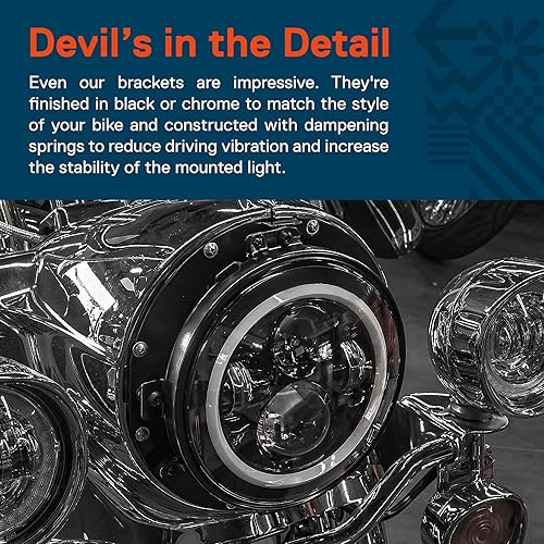 Miniatura 4 de Faro LED CREE de 7 pulgadas para Harley Davidson acabado negro Halo DRL 4500 lúmenes H4 convertidores Plug and Play bus CAN Touring Dyna Electra