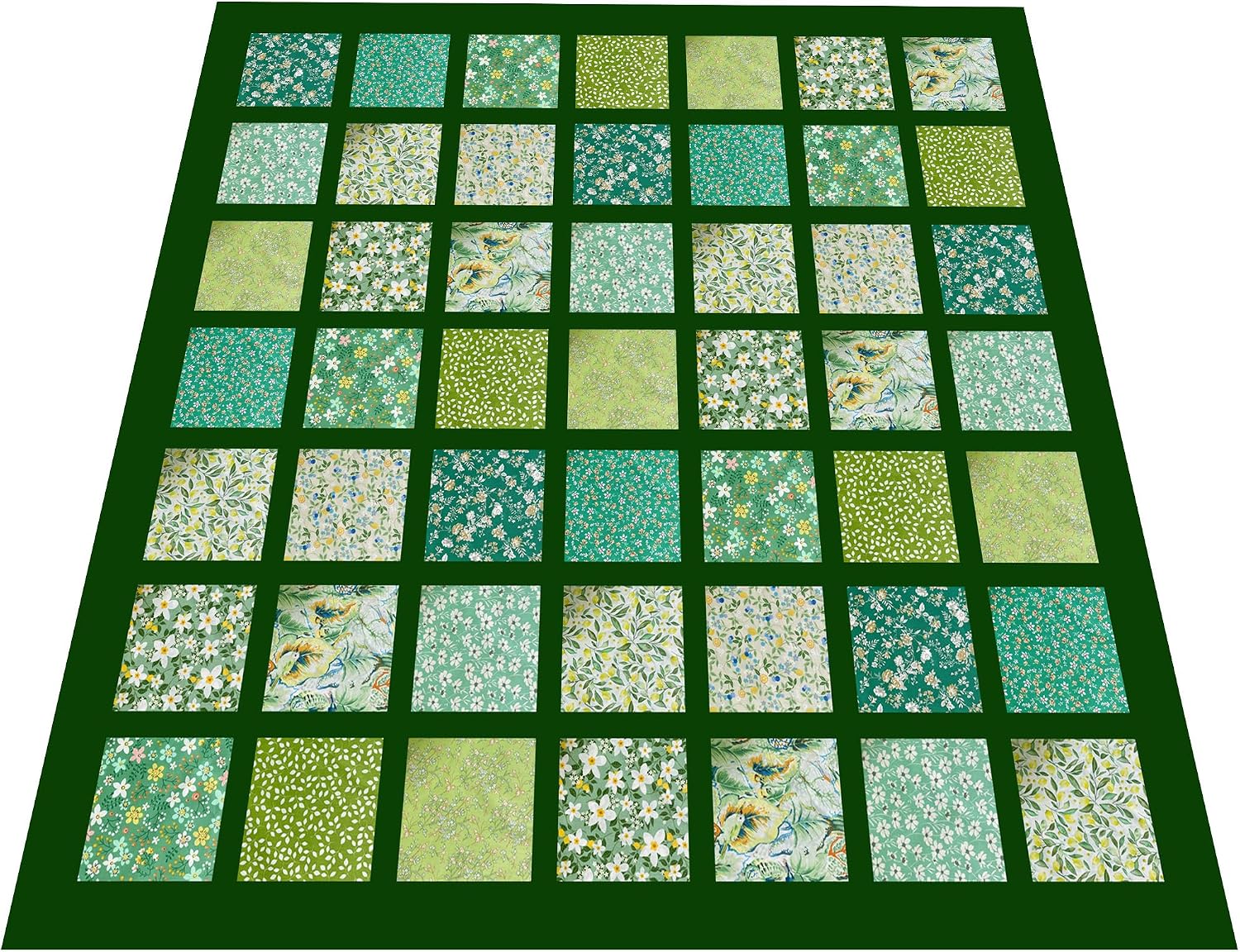 Fat Quarters Quilting Cotton Fabric Bundles for Sewing-10PCS Green Floral image 2