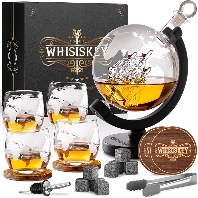 Globe Whiskey Decanter Set 900ml