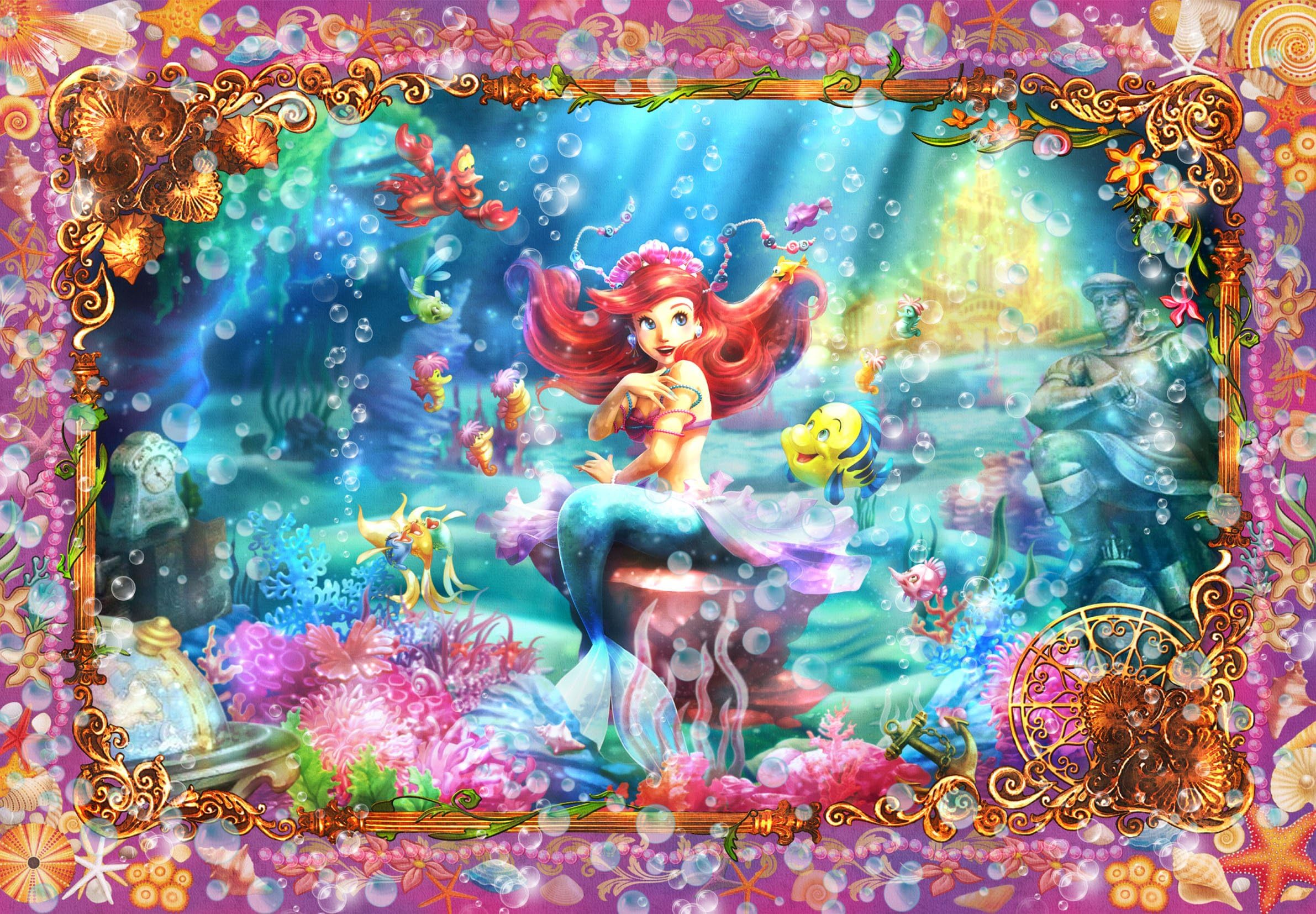 Puzzles 1000 Piece Jigsaw Little Mermaid Beautiful Mermaid (Ariel) Infantas Tikal Art (51x73.5cm)